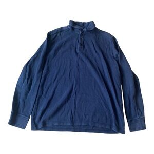 Timberland Navy Collared Henley Sweatshirt Regular Fit XL
